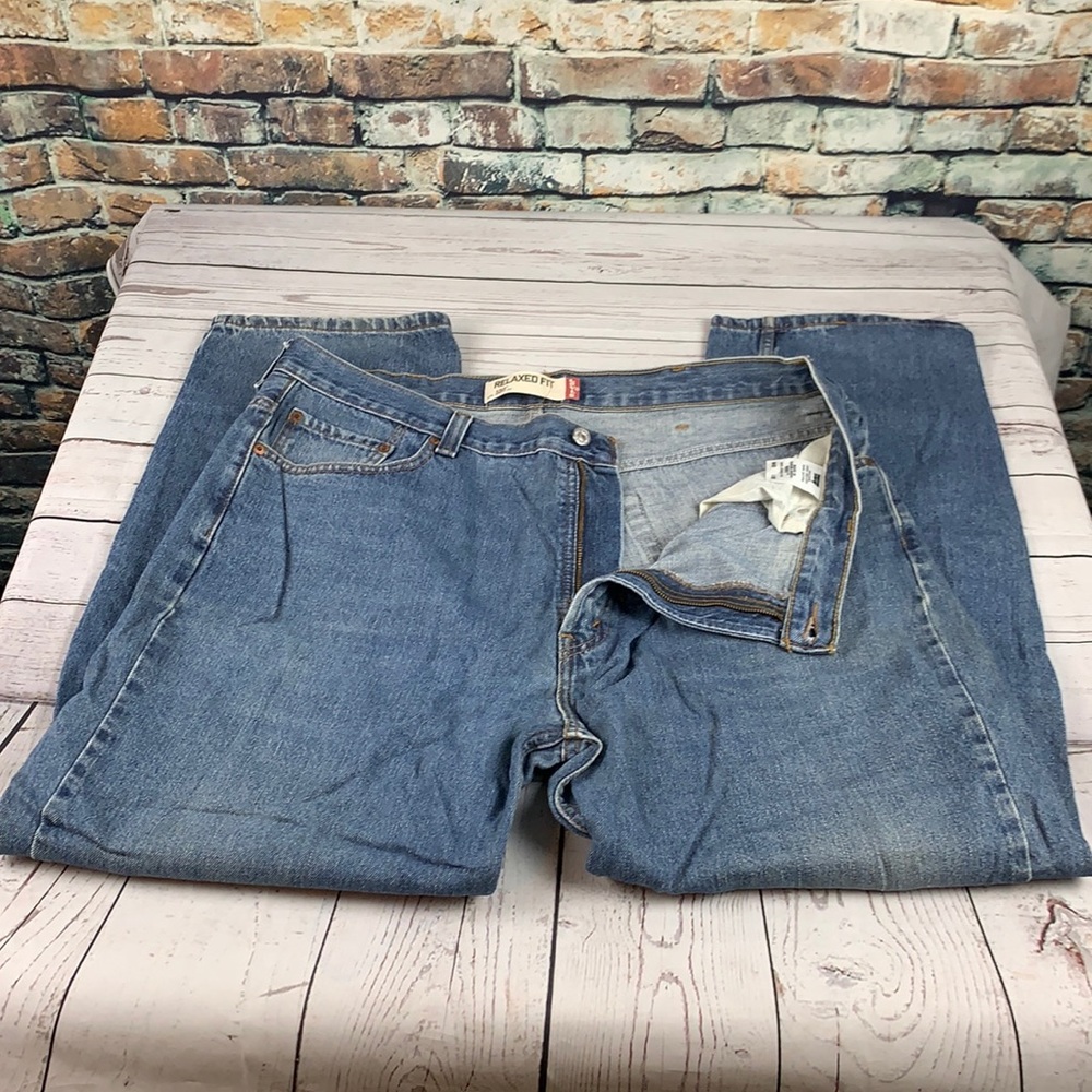 Levis "550" relaxed fit straight leg blue leans size 42 - Picture 2 of 13